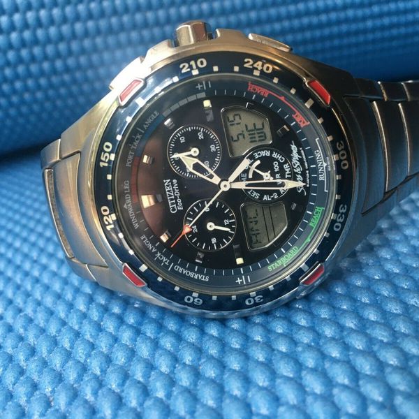 CITIZEN ECODRIVE STARS STRIPES YACHT WATCH 10 BAR STAINLESS AMERICA'S CUP 2003 WatchCharts