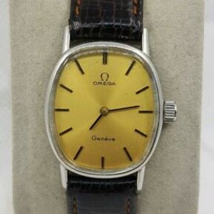 Vintage Omega Large Unisex Ladies Swiss Watch Oval Cal 620 Size 29mm Gold Dial Watchcharts
