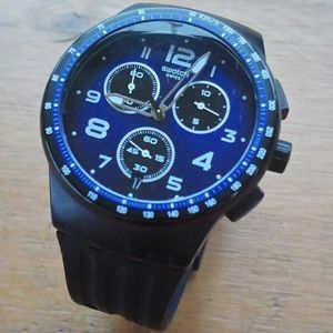 Swatch Originals Nitespeed Blue Dial Silicone Strap Men's Watch