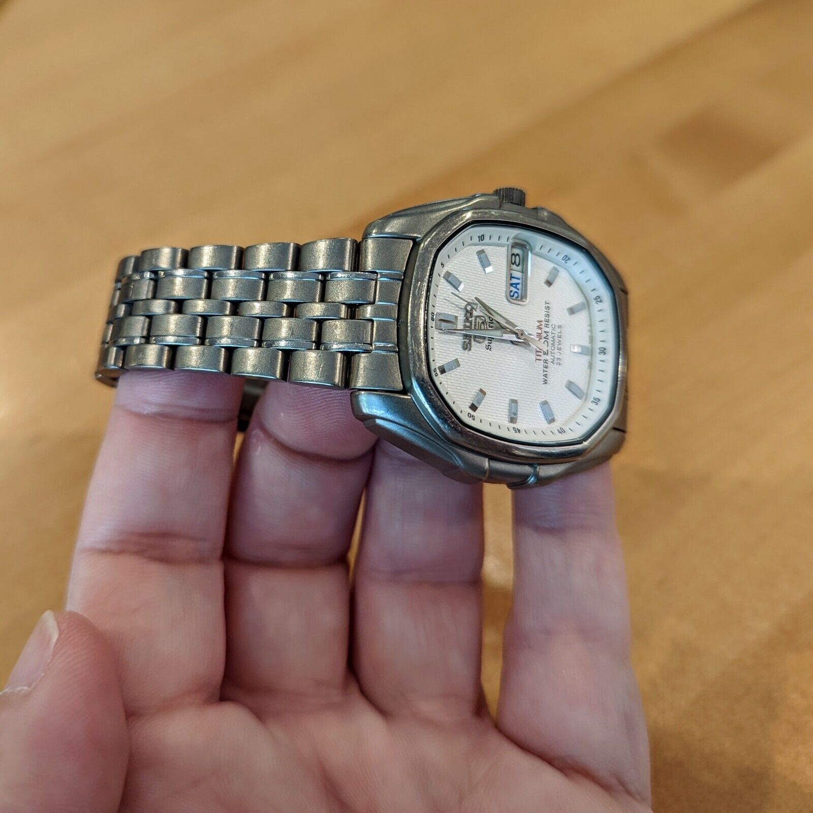 Seiko 5 Superior Titanium Automatic Day Date 37mm 7s36-5020 SUPER 