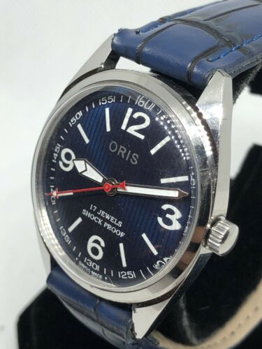 Vintage Oris Swiss Cross 17J Men s Watch Geometric Metallic Blue