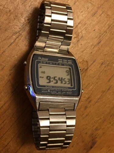 Vintage Digital Watch Pulsar Y789 5329 By Seiko Metal Bracelet Working WatchCharts Marketplace