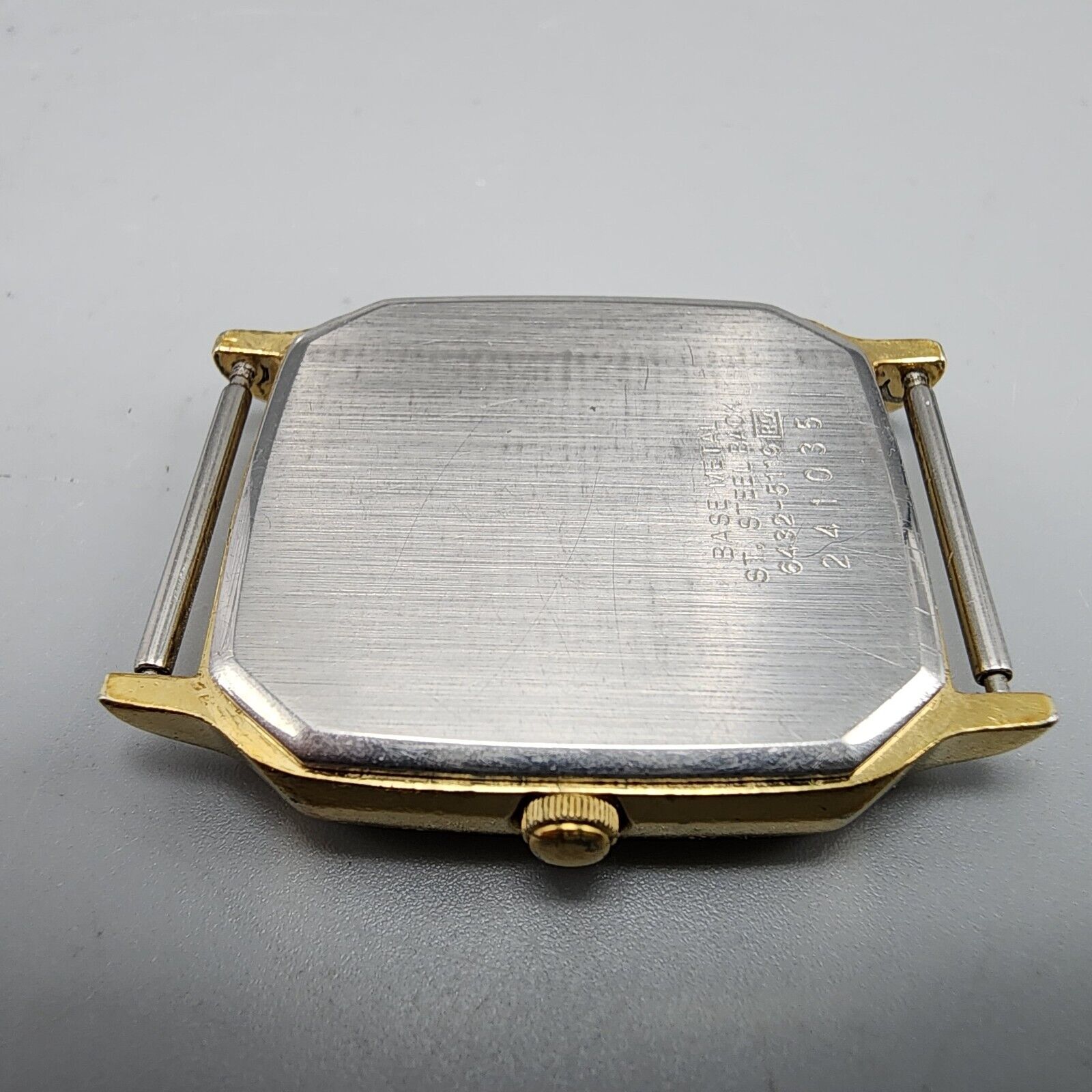 Vintage Seiko Watch Men Gold Tone Gold Dial Date 28mm Octagon 6432