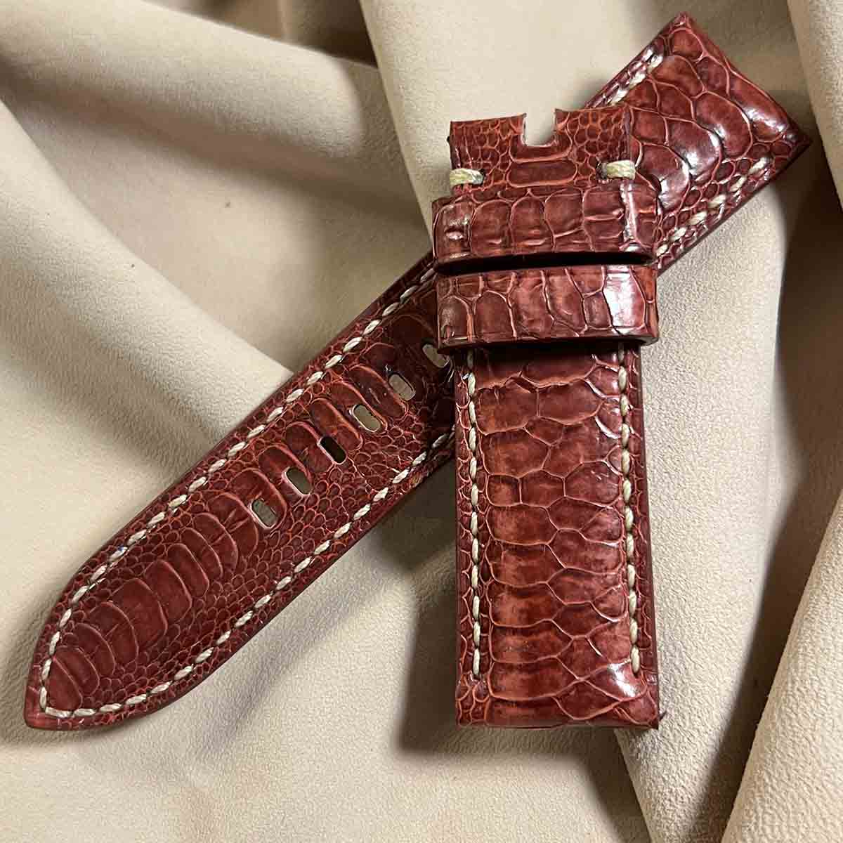 Chicken watch belt Red lug width 24mm buckle width 22mm chi 76