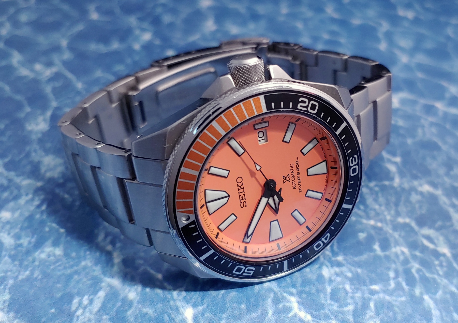 FS Seiko SRPC07 Orange Samurai Prospex Diver Sapphire Crystal