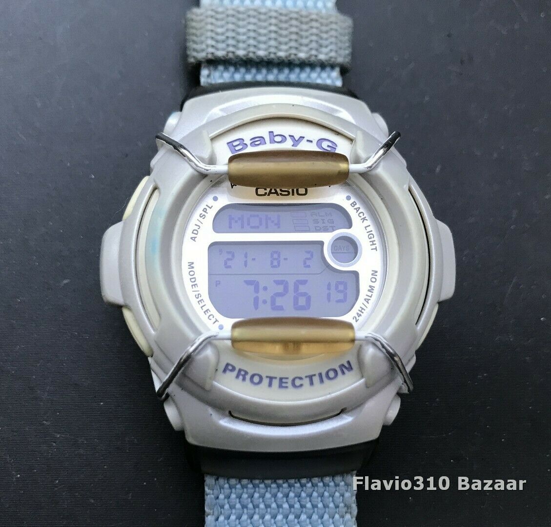 Casio BABY-G BG-153 (2285) White & Blue Canvas 43mm Ladies