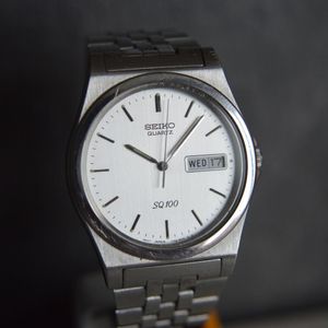 April 1994 Vintage Seiko SQ100 Quartz 7N43 8001 Watch Rare