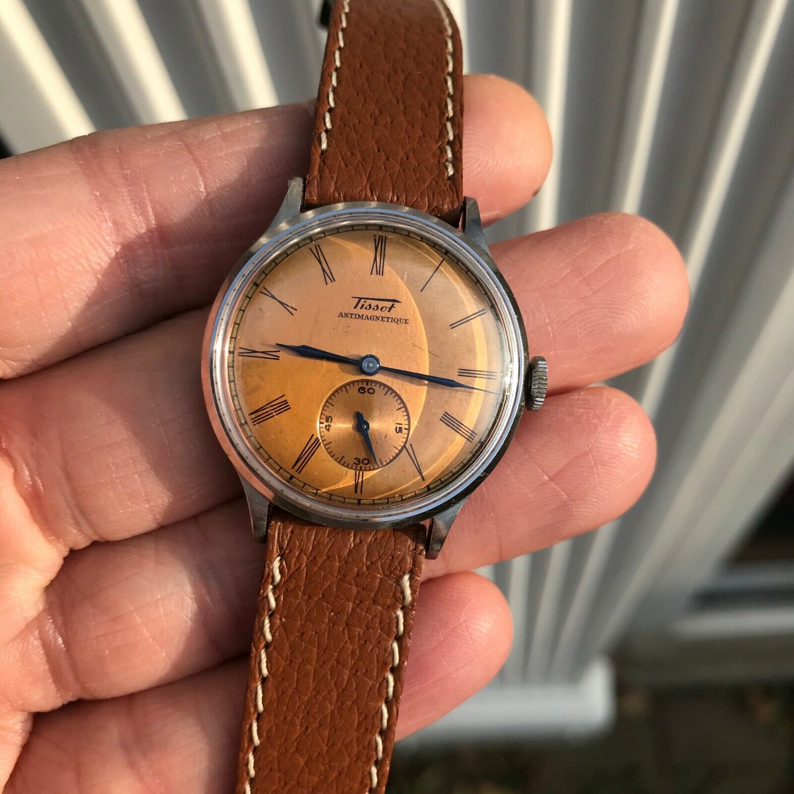 Superb vintage 1940 s Tissot Antimagnetique 15J roman numeral