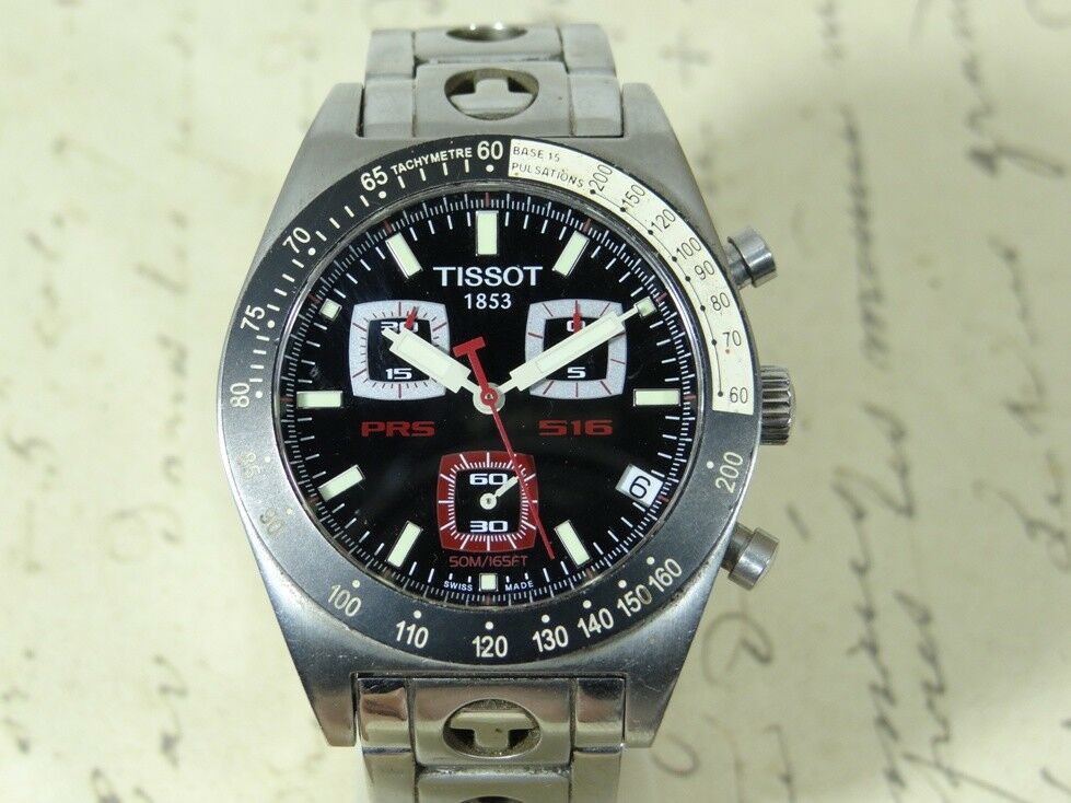 TISSOT 1853 PRS516 CHRONOGRAPH J562 662 QUARTZ DATE WRIST WATCH