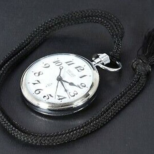 Seiko Quartz Railway Pocket watch 7550-0010 Japan Rail Takasaki ...