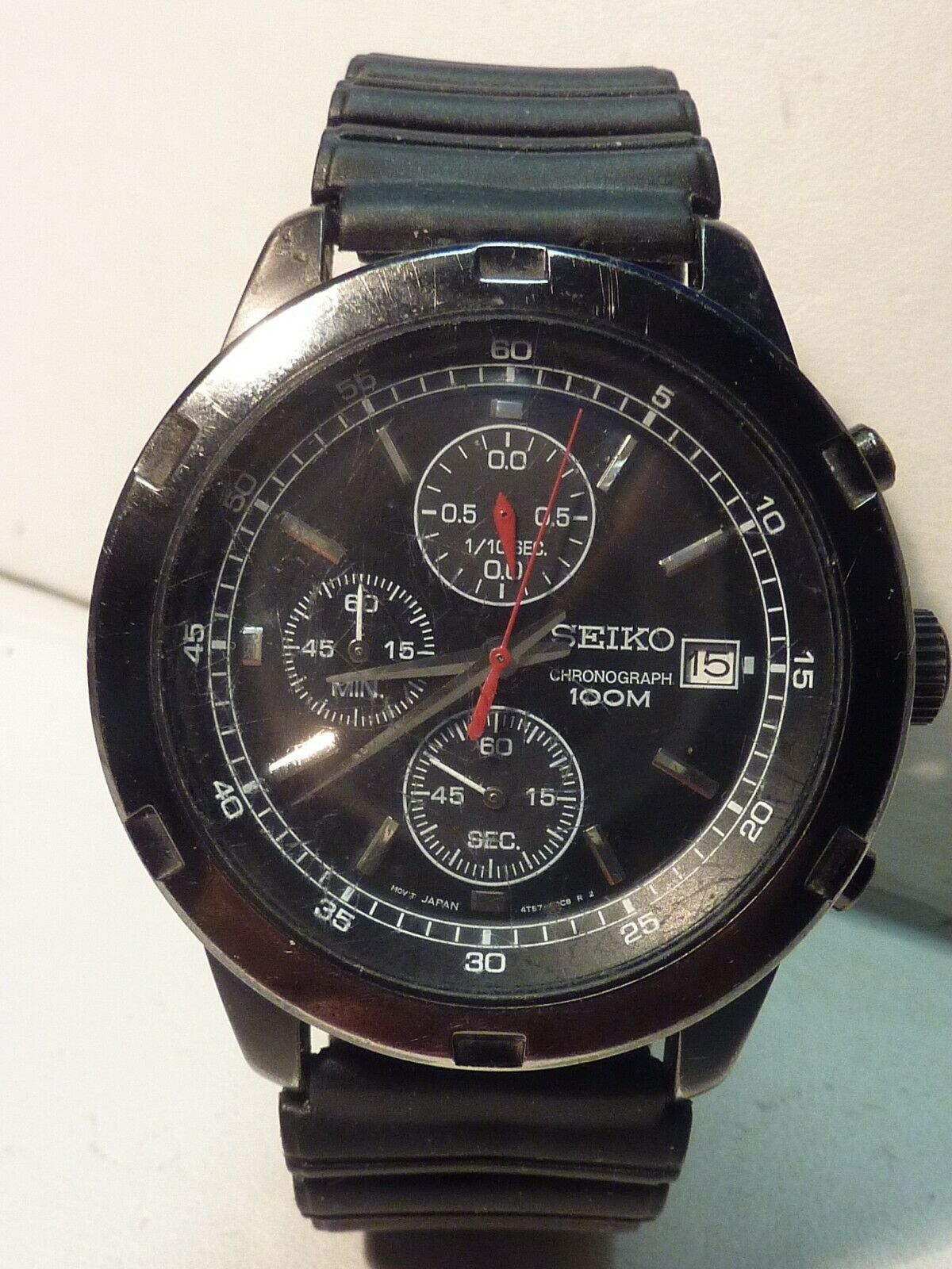 Seiko Chronograph Black Tone Men's Wristwatch Model 4T57 00C8 Runs & Keeps  Time | WatchCharts