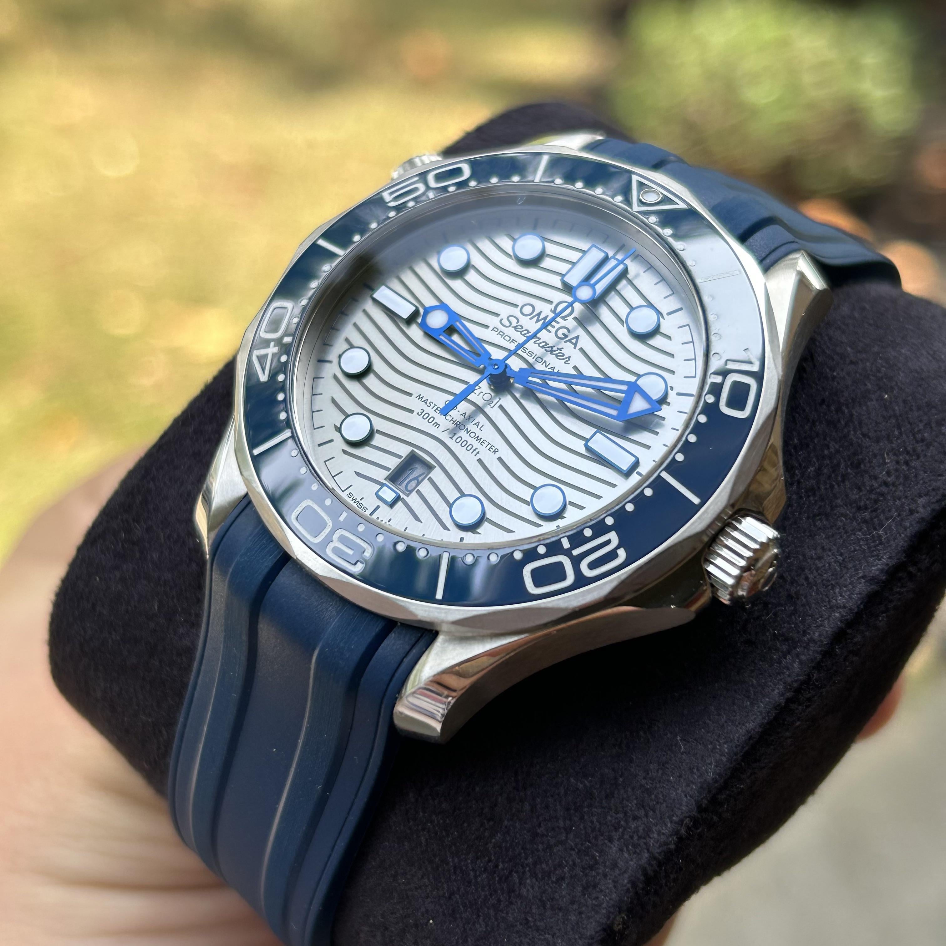 Omega seamaster blue discount grey