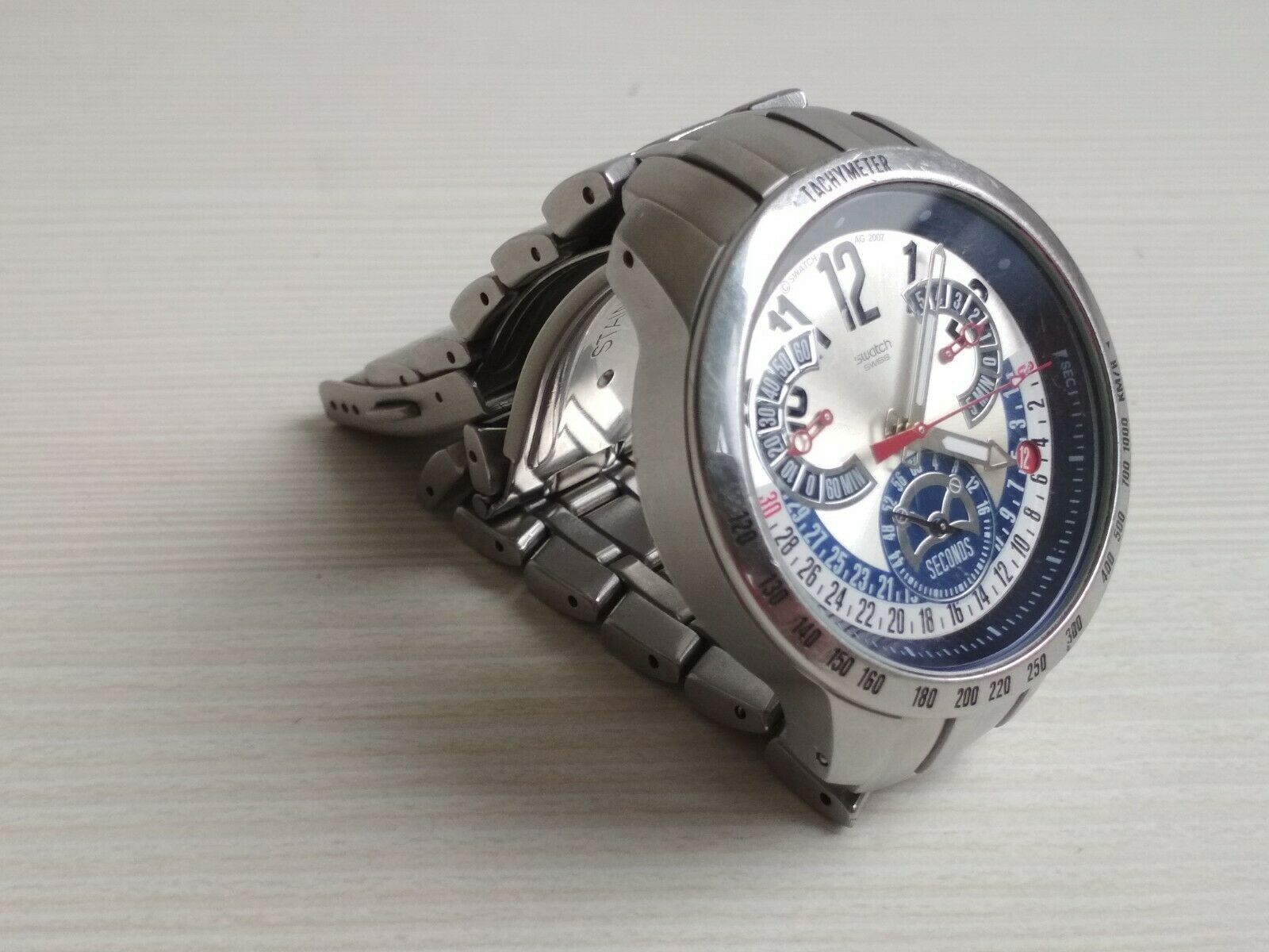 Swatch Irony / Swatch Retrograde Time Planner YRS408G 40 mm Chronograph  Watch | WatchCharts Marketplace