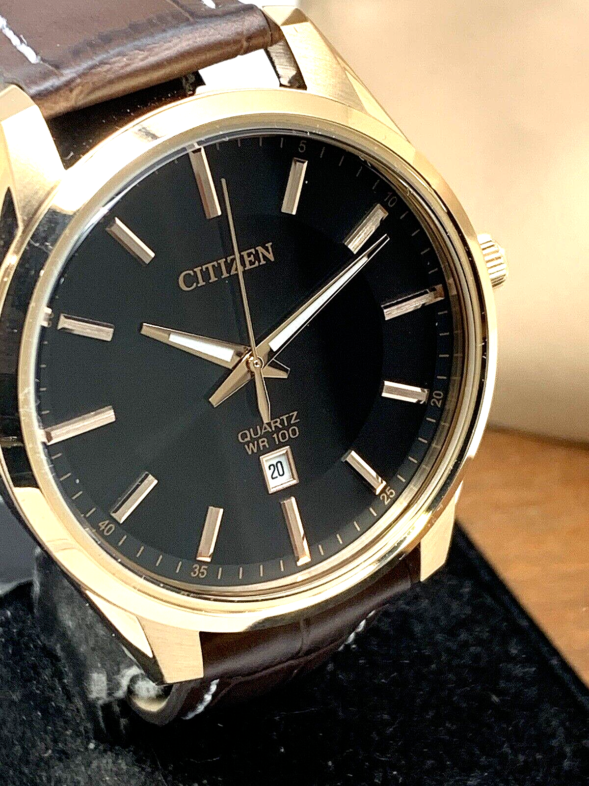 Citizen Men's Watch BI1033-04E Quartz Black Dial Rose Gold Case
