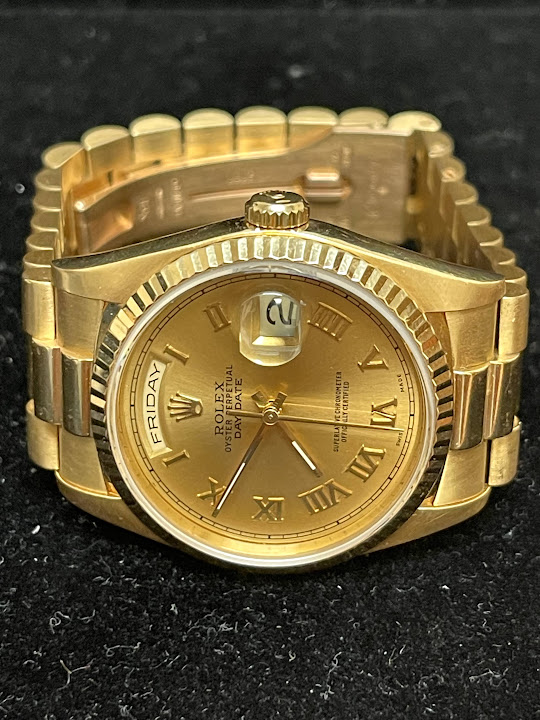 1992 Rolex Day Date 18238 Gold Roman 18kt President With Papers