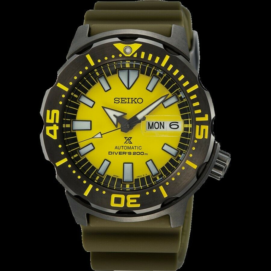 NEW SEIKO Monster SRPF35 Yellow Limited Special Edition Automatic Watch ...