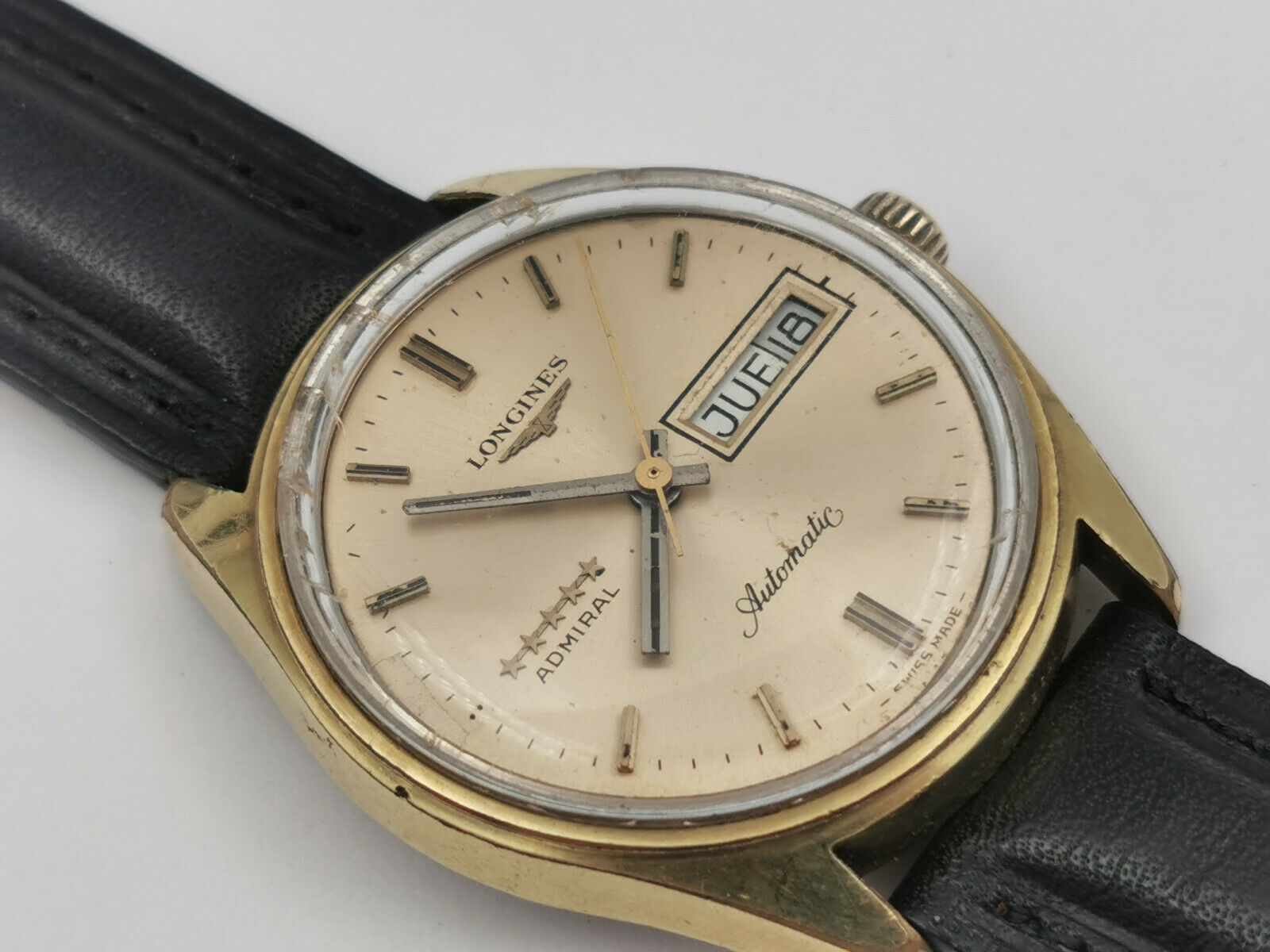 Vintage LONGINES Admiral 5 Star Automatic 8340 3 Day Date Gold