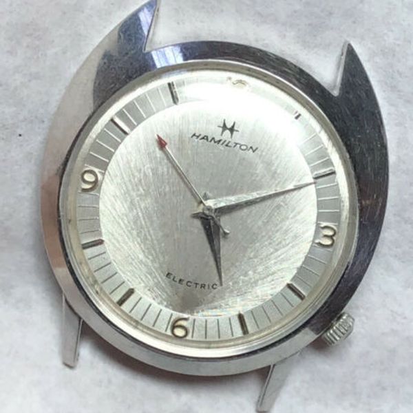 Vintage 1961 Hamilton Saturn Electric Asymmetric White Gold