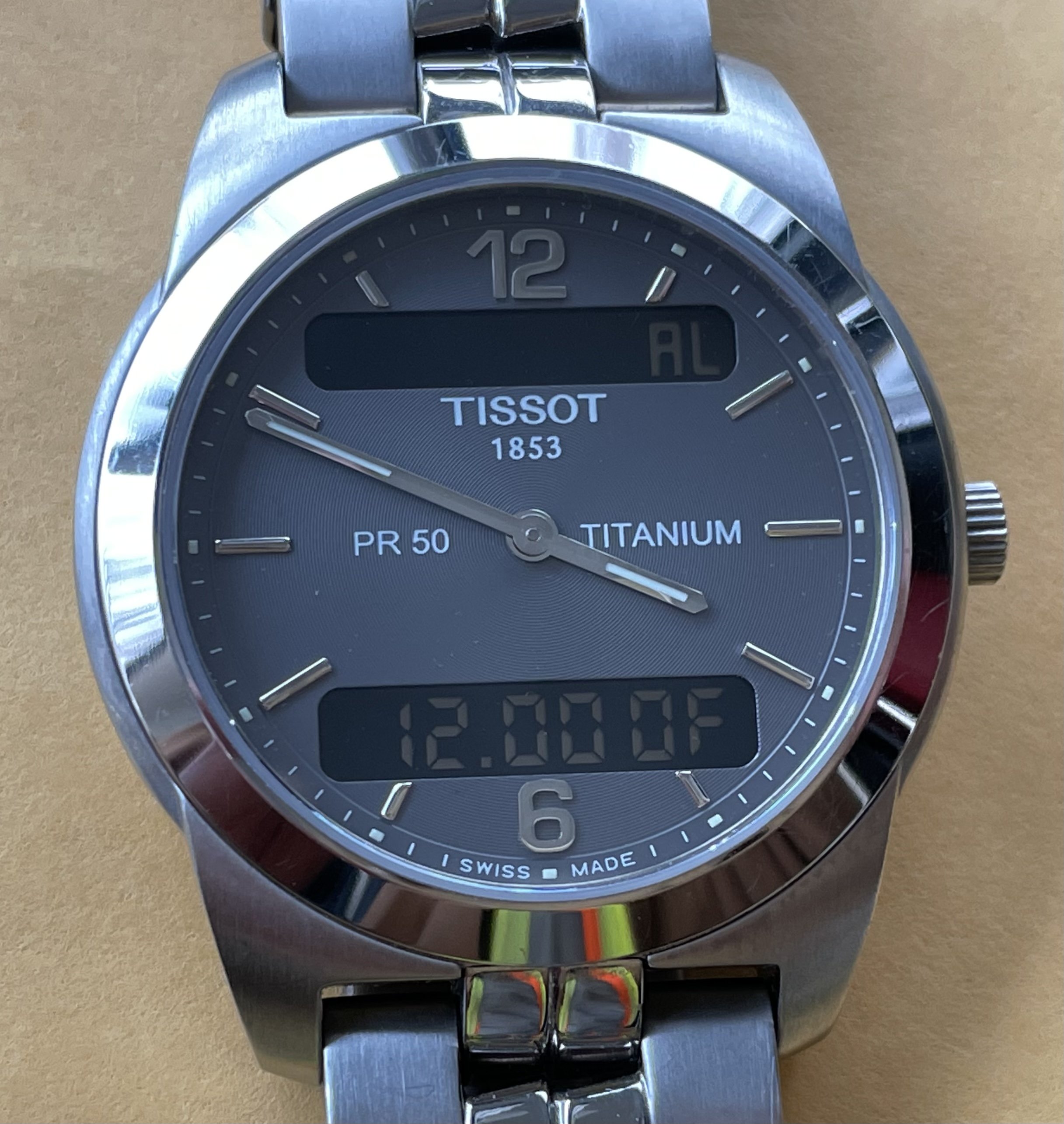 Tissot PR50 Titanium Aerospace watch Digital Analog Chronograph