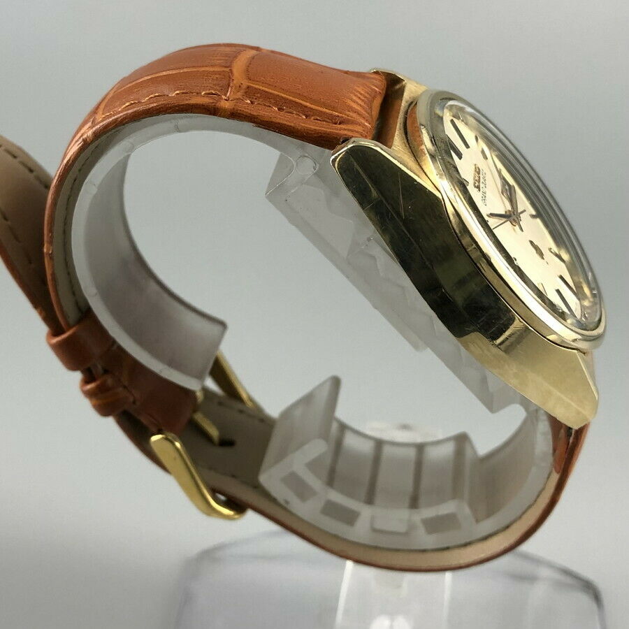 Vintage 1976 SEIKO GRAND QUARTZ 4843-8041 Cap Gold Mens