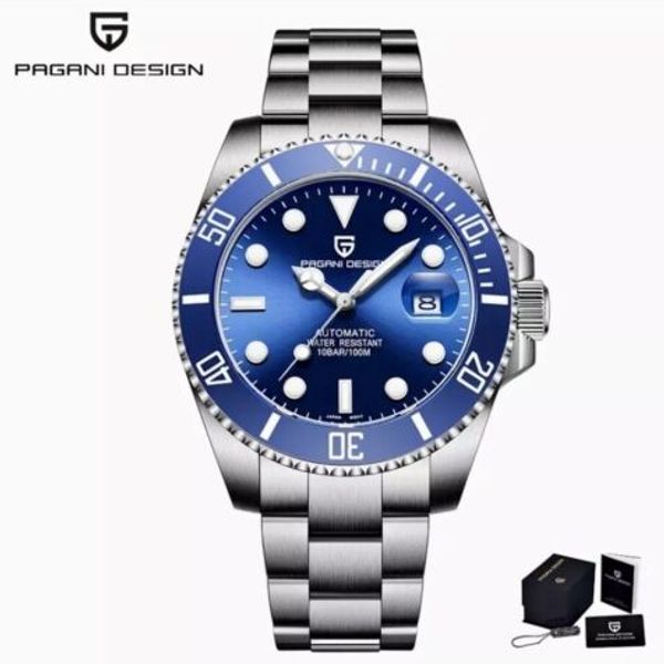 Pagani Design PD-1661 40mm Subs Watch Blue Dial and Blue Bezel