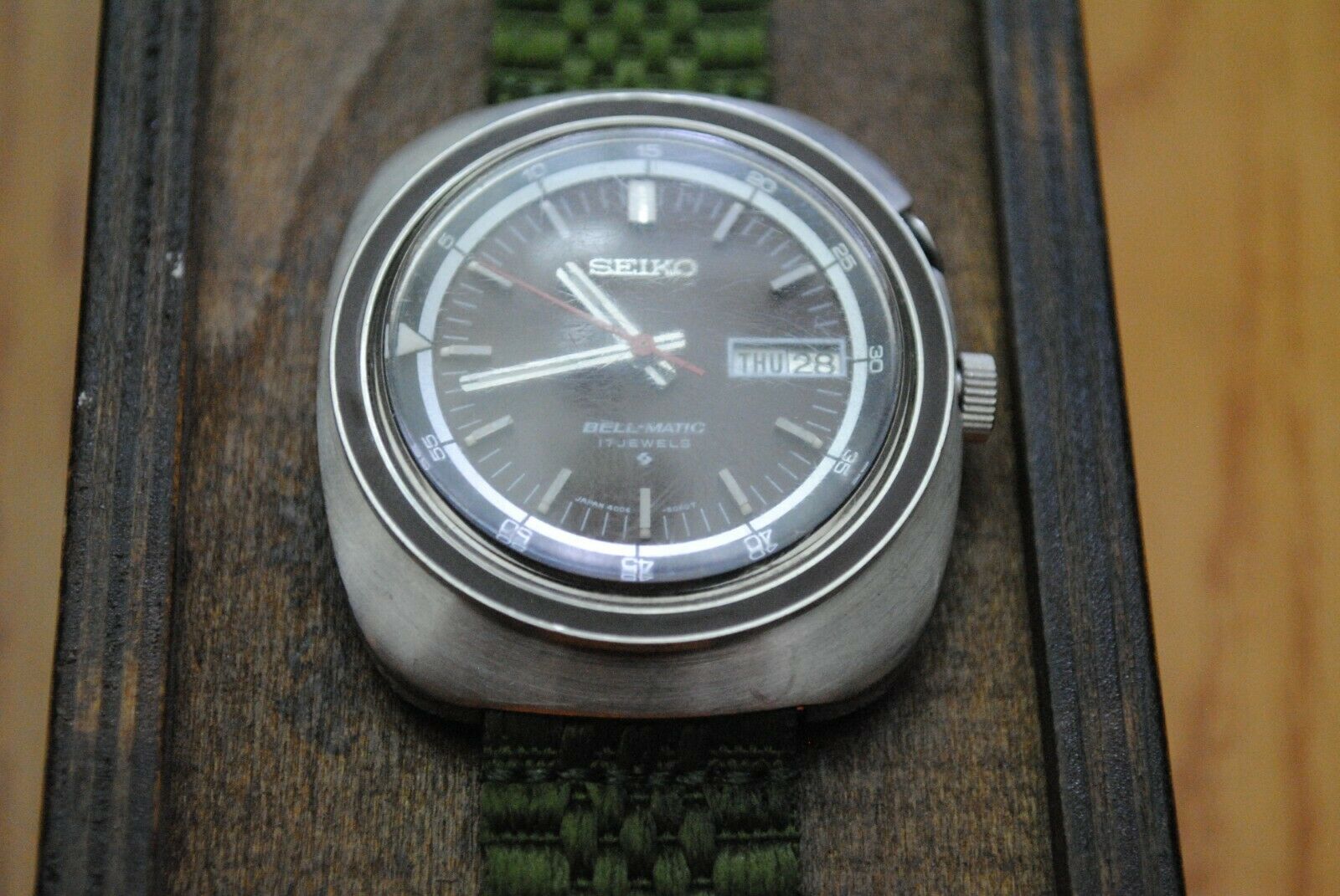 seiko bellmatic 4006-6021 brown dial, green band, everything working |  WatchCharts