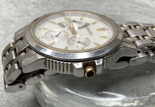 SEIKO 5Y66-0AA0 Sapphire Crystal - White Dial - Stainless