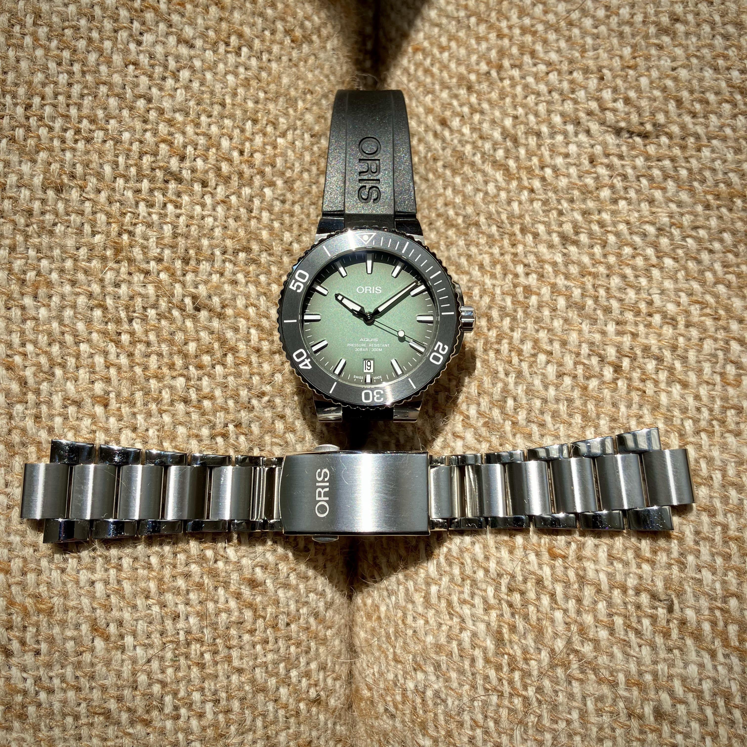 WTS Mint Green Oris Aquis Date 39.5 WatchCharts Marketplace