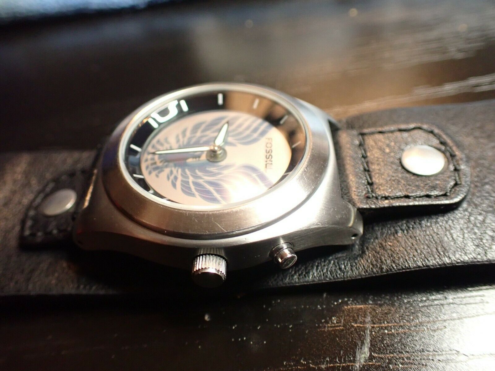FOSSIL 腕時計 Fossil JR-8529 Big Tic Firebird Phoenix Mens Watch Black