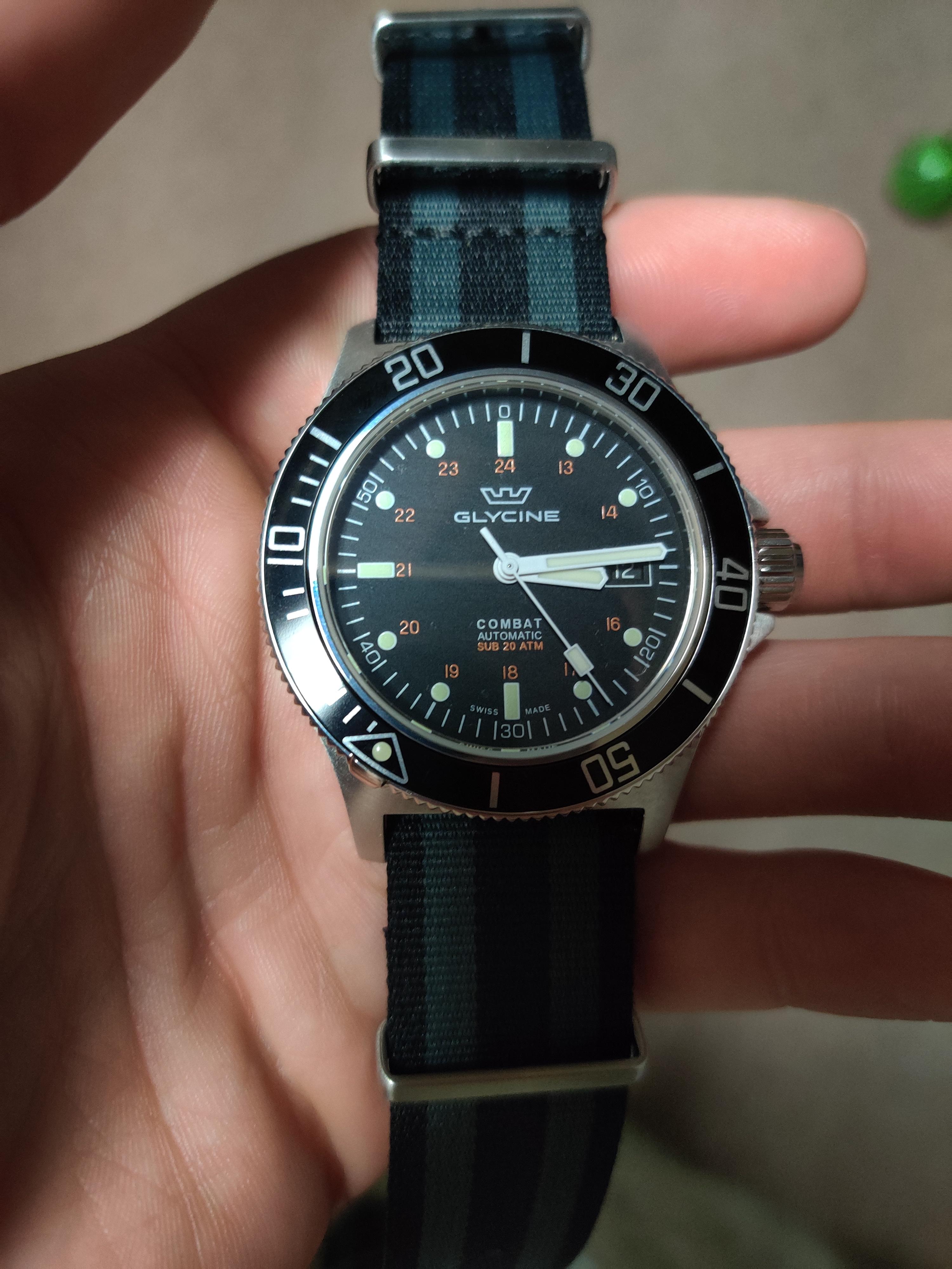 WTS Glycine Combat Sub GL0087 w Nylon NATO Strap 290 Shipped