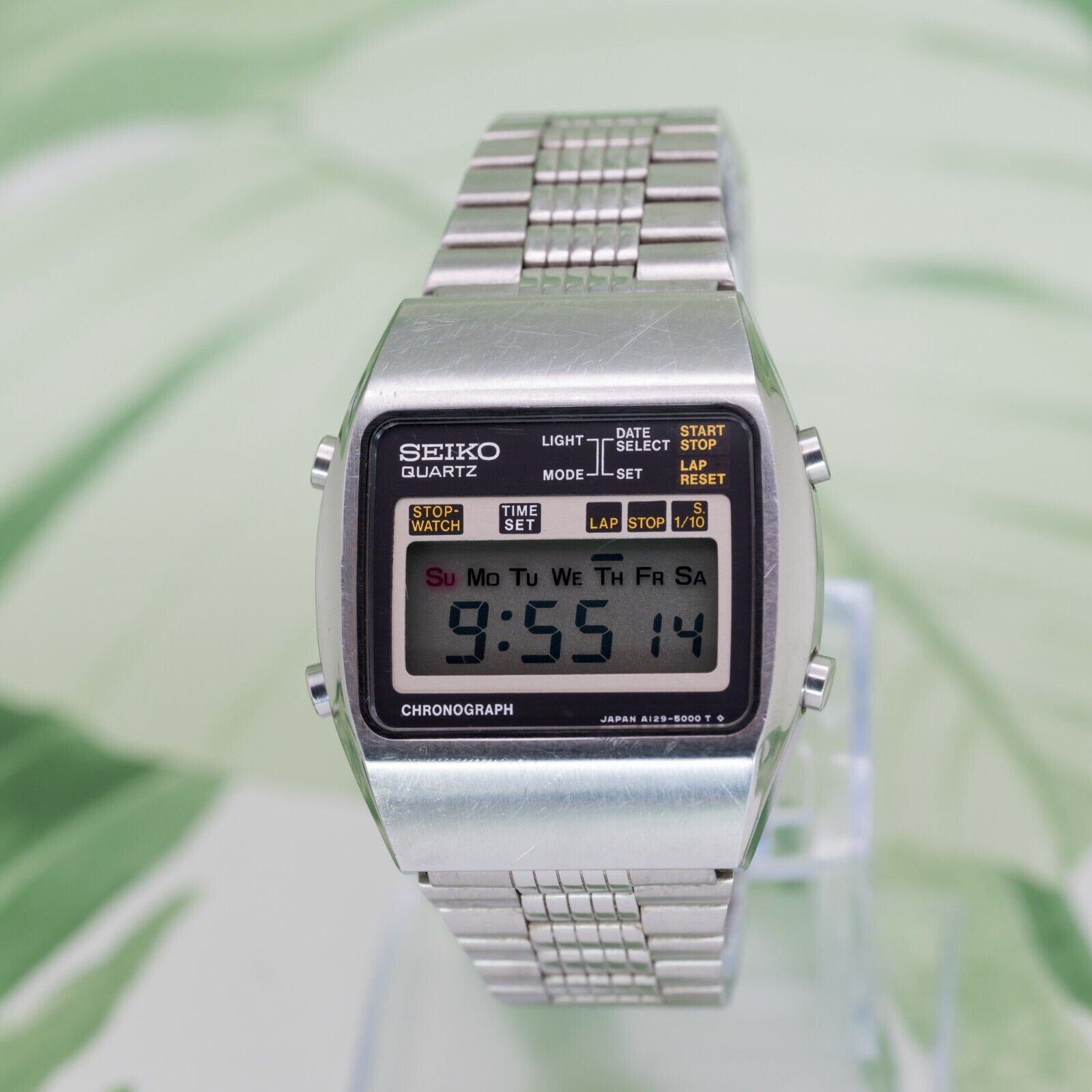 1977 SEIKO A129 5000 QUARTZ CHRONOGRAPH VINTAGE DIGITAL WATCH