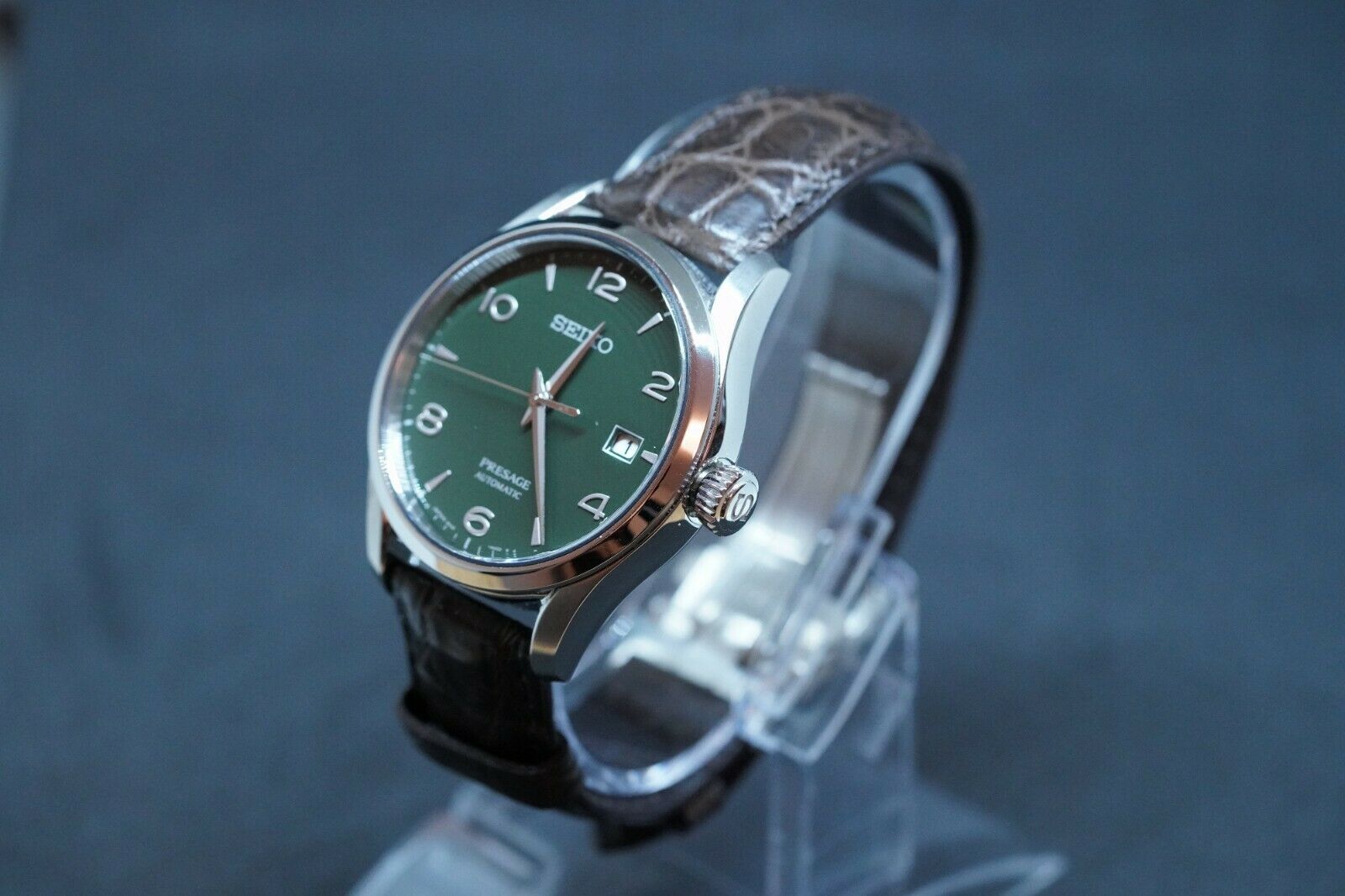 Seiko Presage Green Enamel Dial Leather Strap Limited Edition Watch SPB111  Used | WatchCharts