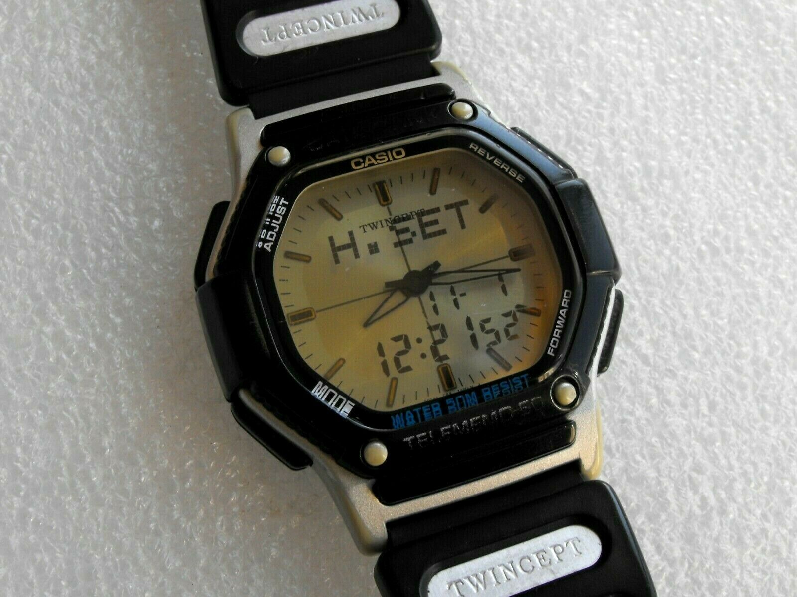 Vintage Casio ABX-58 Twincept module_ 1327 Data Bank Wrist Watch