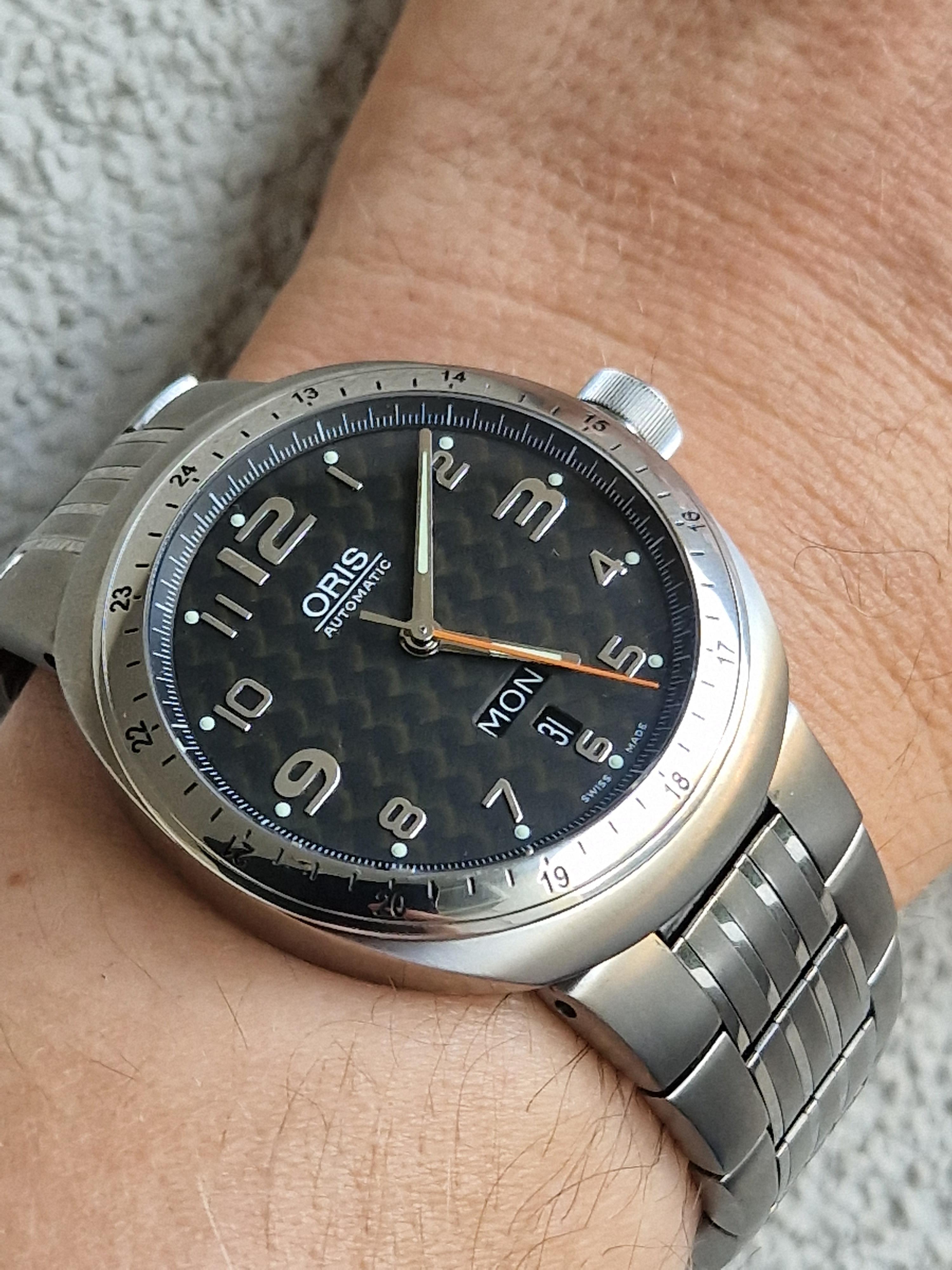 WTS Oris TT3 Day Date Titanium Carbonfiber dial WatchCharts