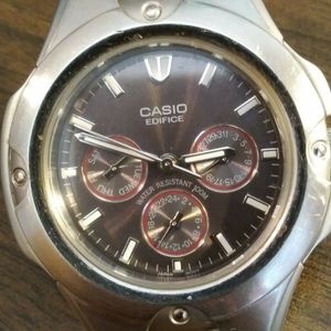 Casio Edifice EF 302 stainless steel 3 subdials water resistant. 10BAR 1343 WatchCharts Marketplace