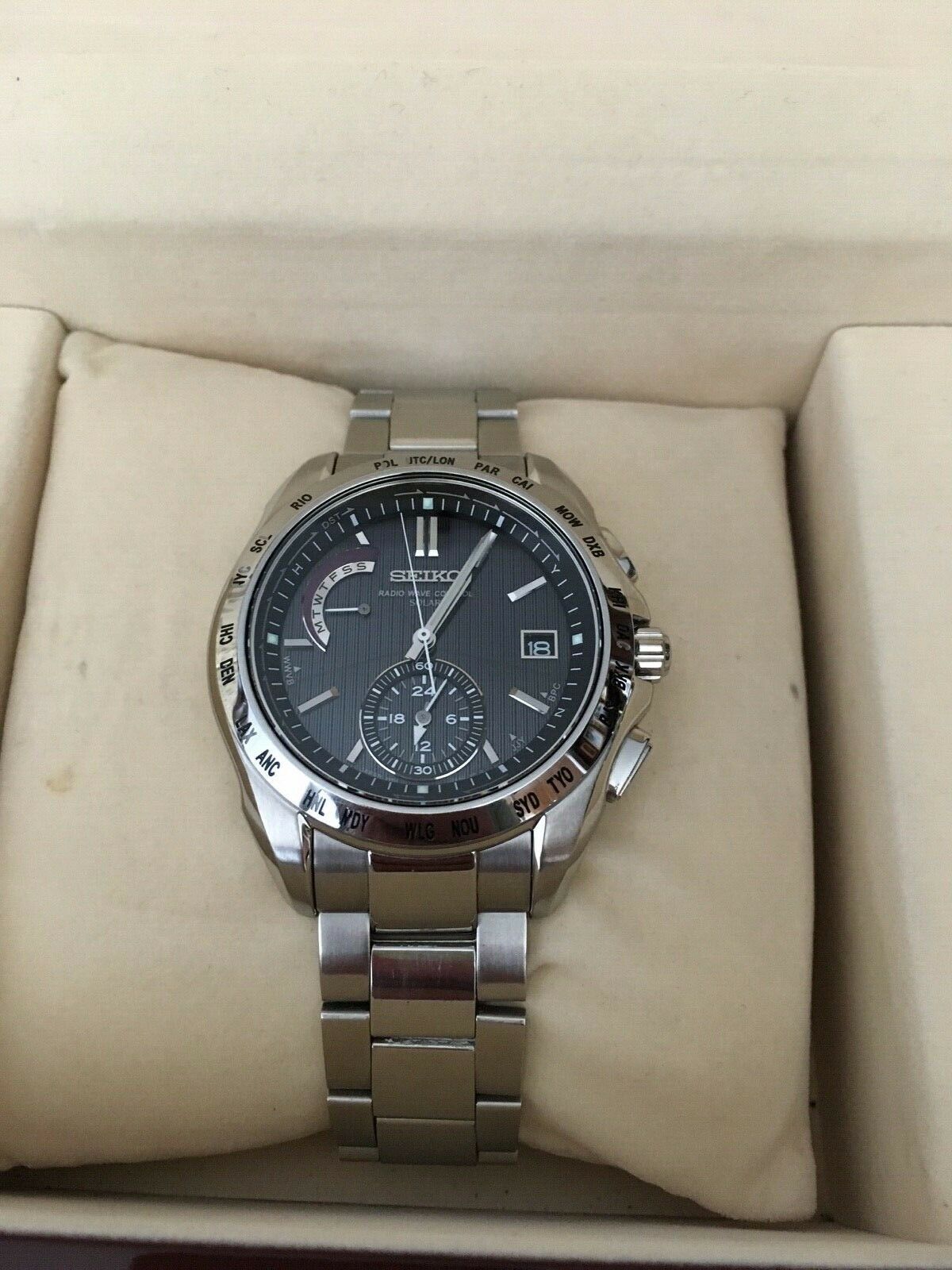 SEIKO Brightz SAGA059 8B54-0AA0 Solar Radiocontrol World