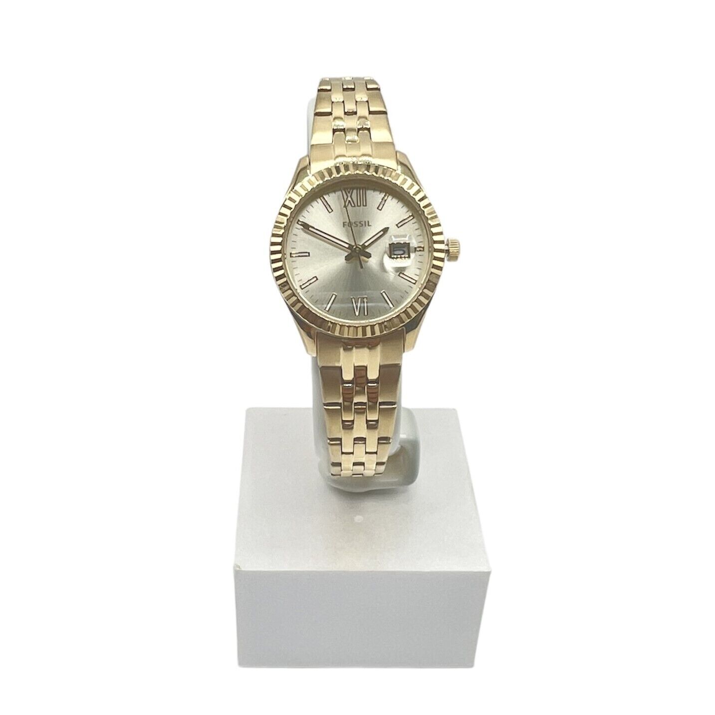 Fossil Scarlette Gold Tone Micro Three Hand Stainless Steel