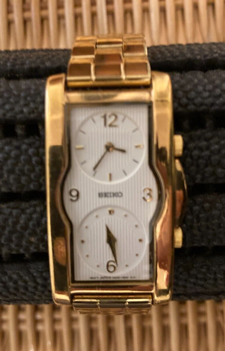 RARE, UNIQUE Women's Vintage 2000's dual time zone SEIKO 4N00-6990