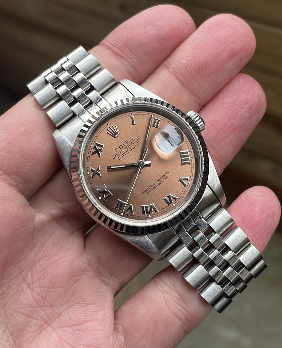 WTS Stunner Salmon Dial Rolex Datejust from 1993 with box WatchCharts Marketplace