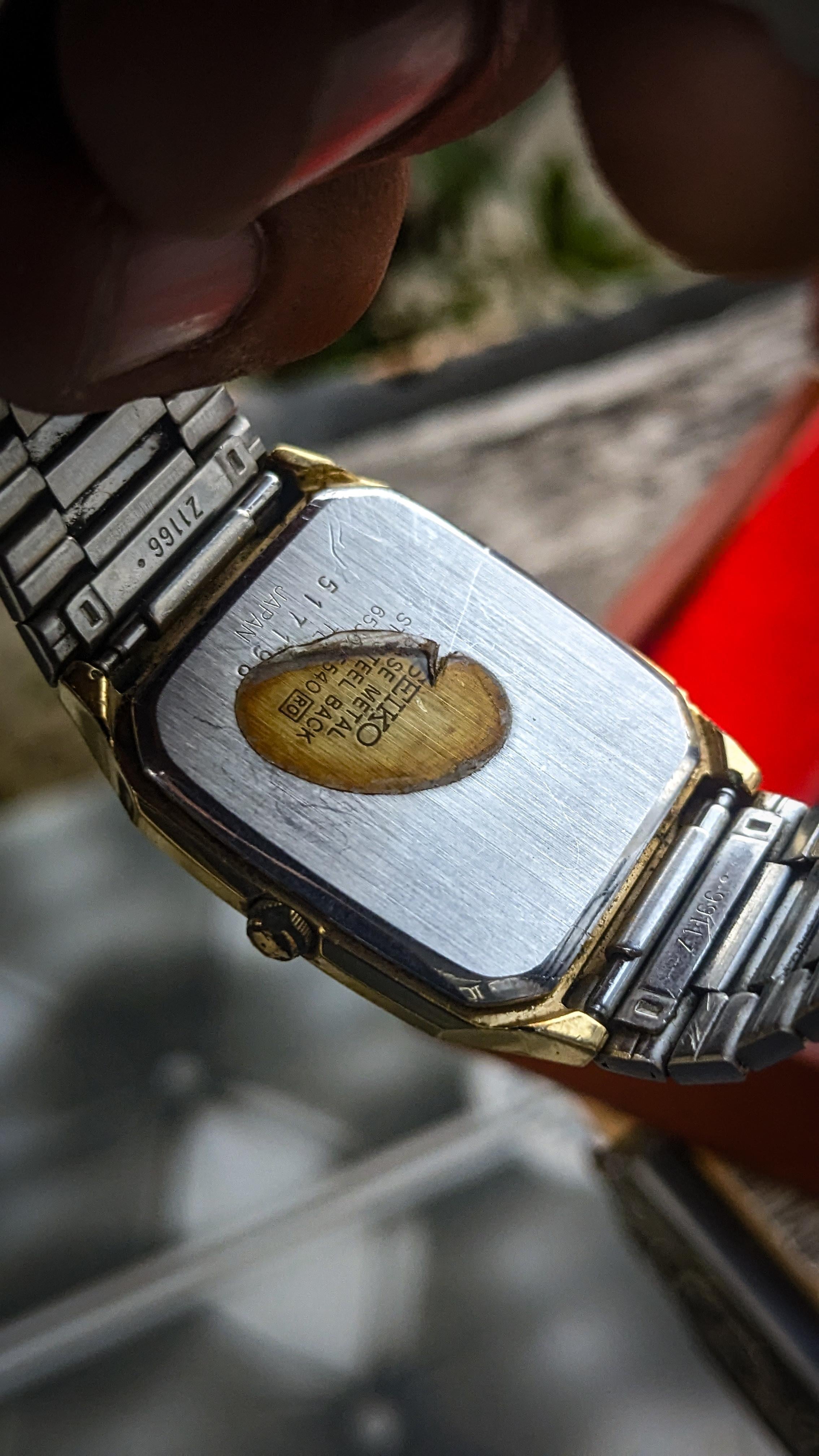 wts] vintage Rare Seiko Quartz 6530-5540 JAPAN Black Golden