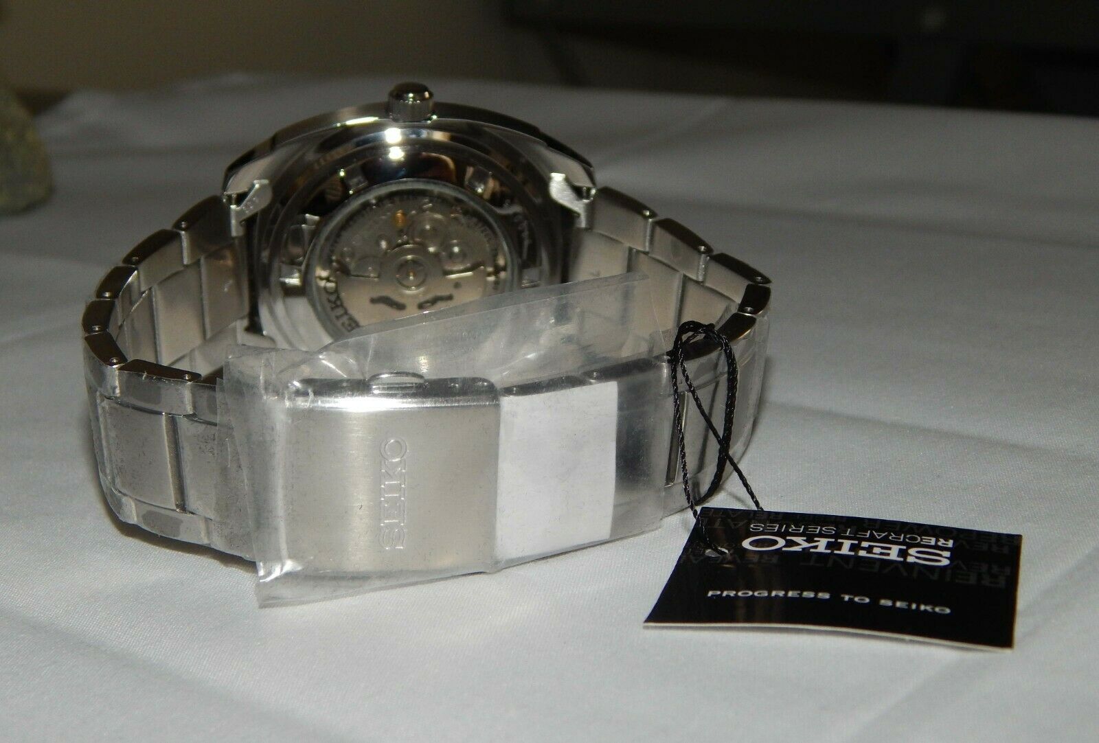 men's automatic stainless steel bracelet watch 44mm snkm97