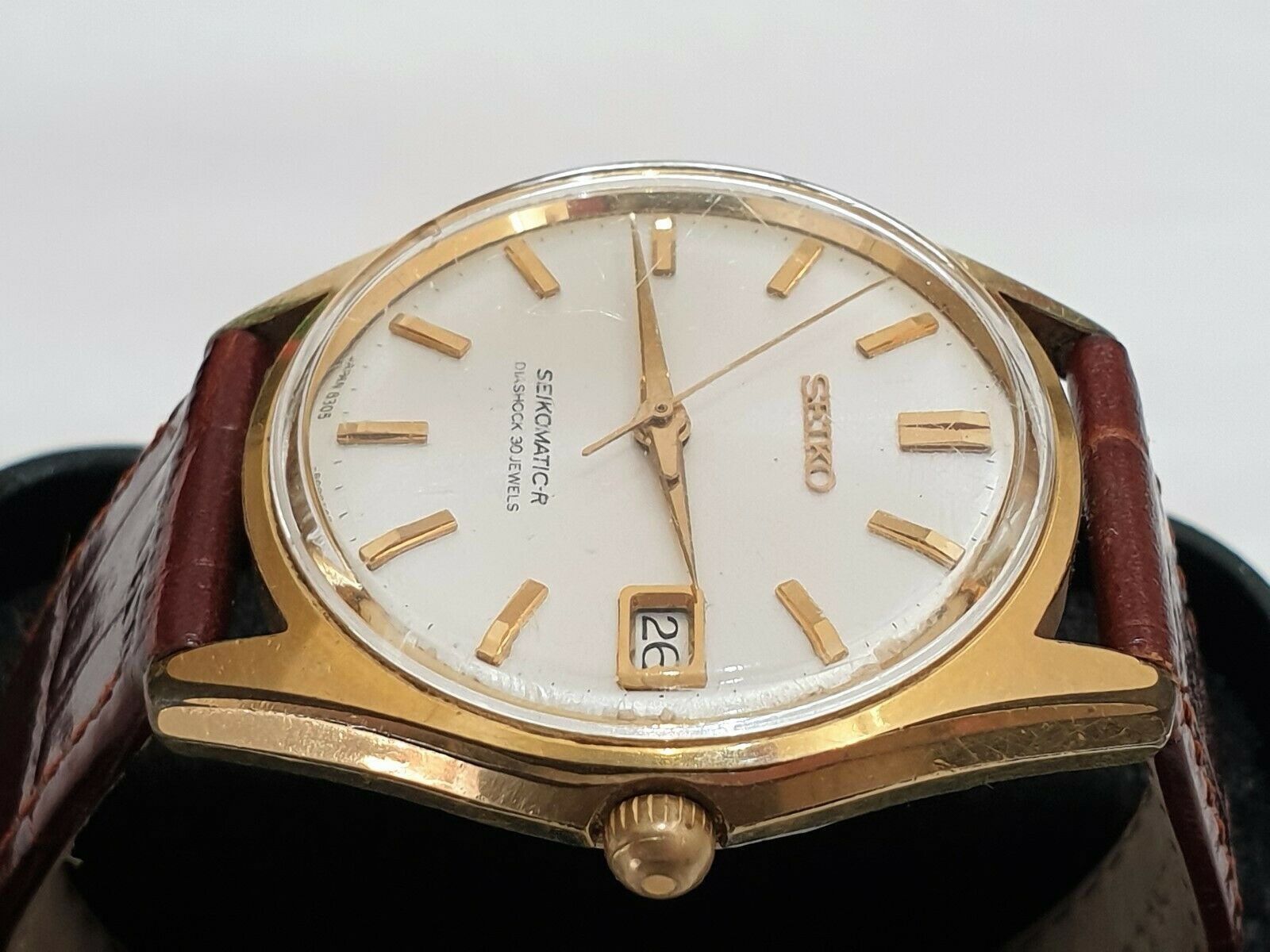 Vintage 1965 SEIKO SEIKOMATIC-R 8305-8010 30 Jewel Gold Plated