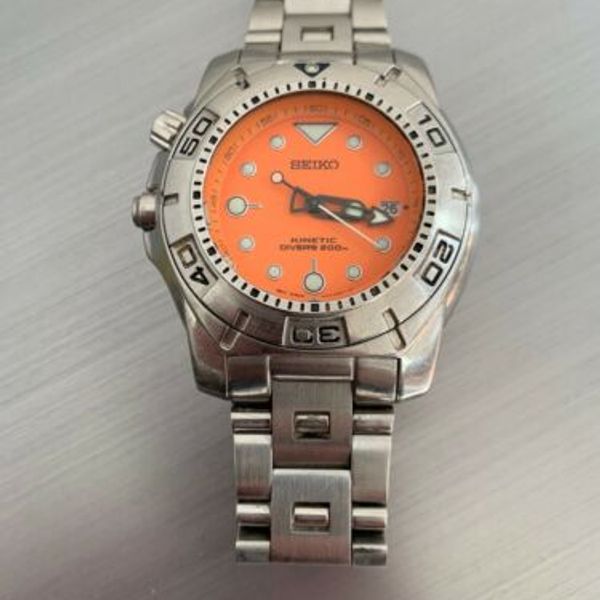 SEIKO KINETIC SCUBA 5M62-0BL0 オレンジ文字盤 62d4fd4a-b2d7-4337-ae8f-