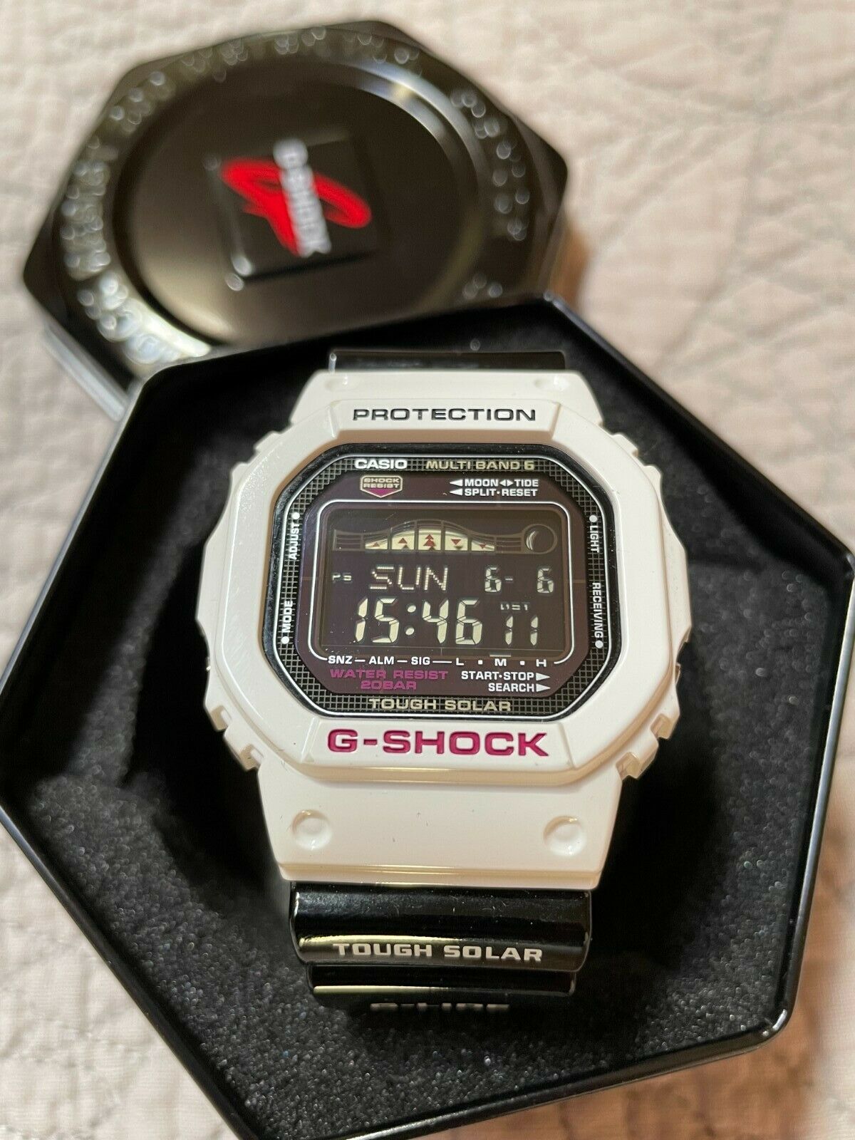 Casio G Shock GWX-5600B-7 Digital Sport Tough Solar Square White