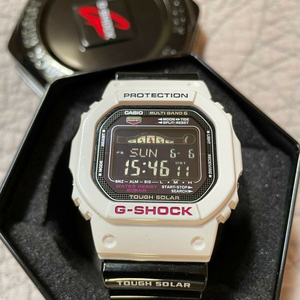 Casio G Shock GWX-5600B-7 Digital Sport Tough Solar Square White