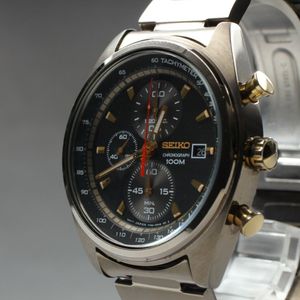 Exc+5] SEIKO SNDF91 7T92-0RT0 Chronograph Black Dial Quartz