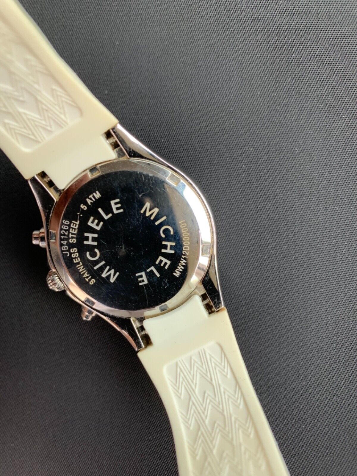 Michele womens Tahitian Jelly Bean White Chronograph 40mm watch
