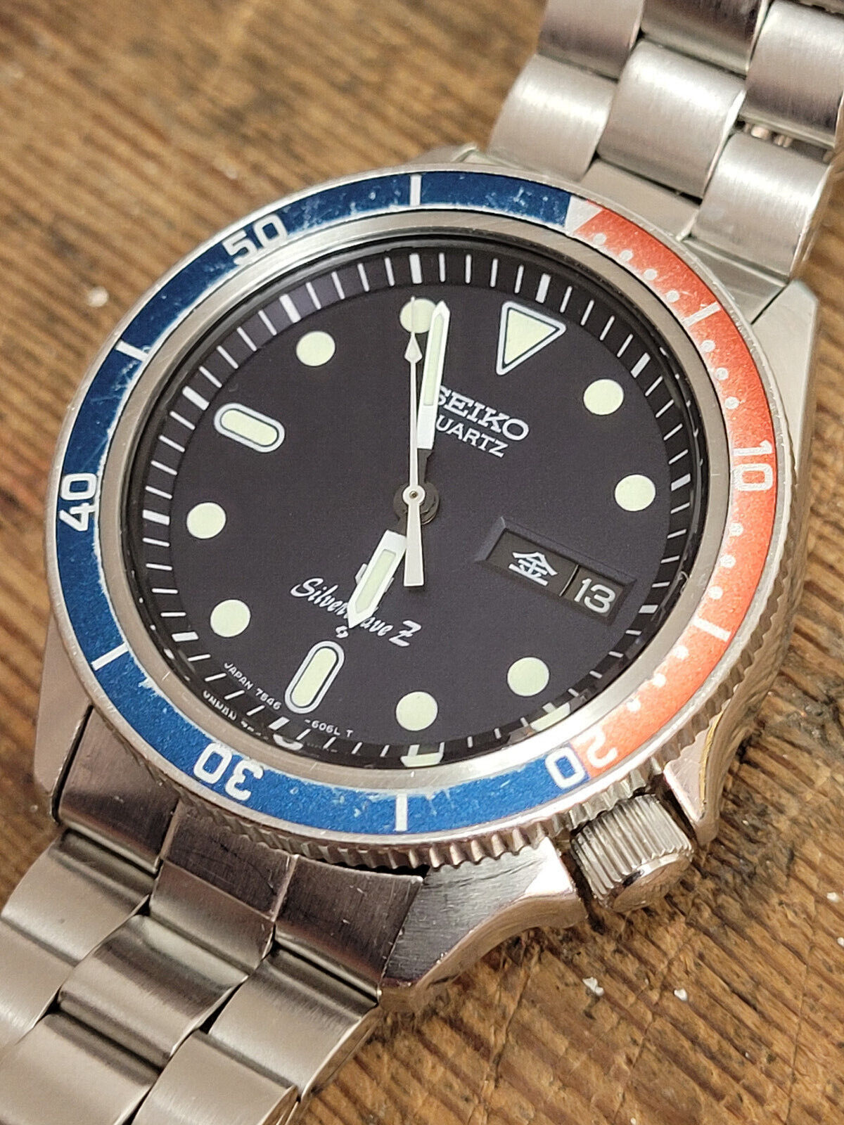 SEIKO SILVERWAVE Z QUARTZ 7546 606A VINTAGE WATCH 1978 PEPSI DIVER