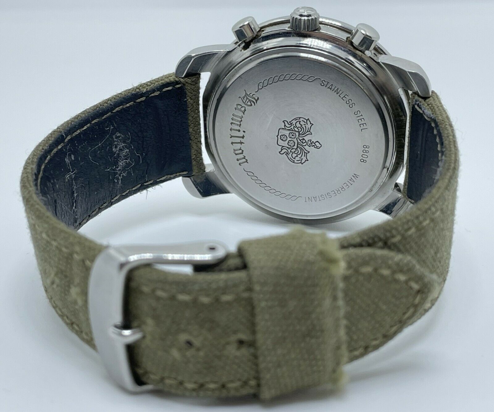 Vintage Hamilton 8800 Series Quartz Whit Dial 8808 Chronograph 