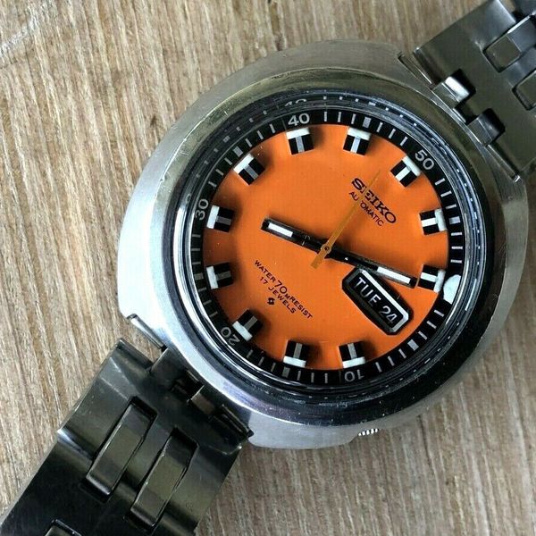 Rare 1971 Seiko 6106-7107 Divers Automatic Orange Dial Rotating Inner Bezel  MINT | WatchCharts